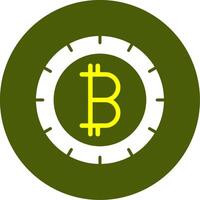 Bitcoin Solid Two Color Circle Sample Design vector