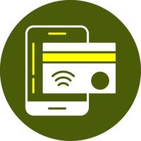 NFC payment Solid Two Color Circle Sample Design vector