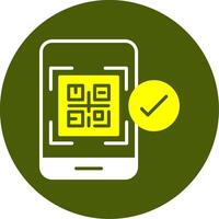 QR code payment Solid Two Color Circle Sample Design vector