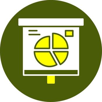 Pie Chart Solid Two Color Circle Sample Design vector