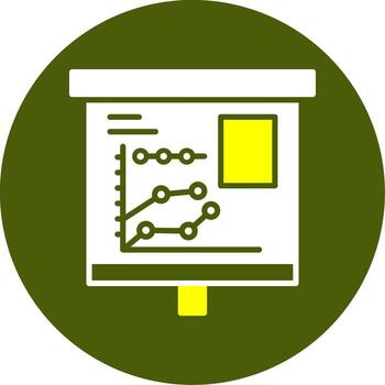 Multiple Trend Chart Solid Two Color Circle Sample Design vector