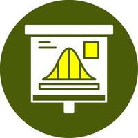 Bell Curve Graph Solid Two Color Circle Sample Design vector