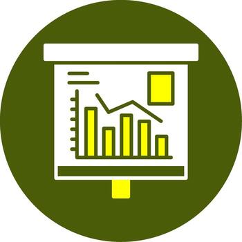 Declining Graph Solid Two Color Circle Sample Design vector