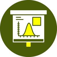 Bell Curve on Graph Solid Two Color Circle Sample Design vector