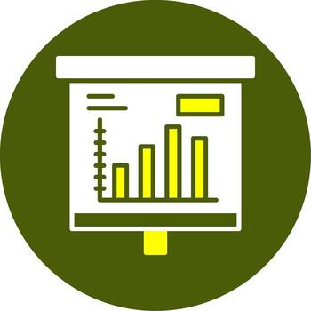 Column Chart Solid Two Color Circle Sample Design vector
