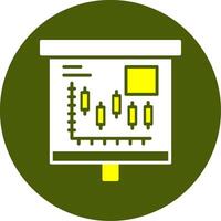 Candlestick Chart Solid Two Color Circle Sample Design vector