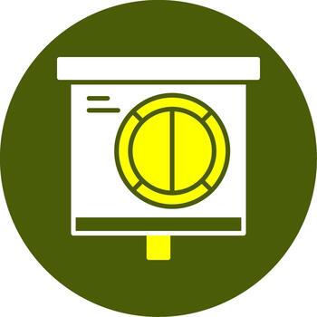 Half Pie Chart Solid Two Color Circle Sample Design vector