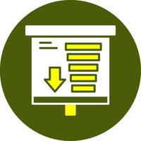 Funnel Chart Solid Two Color Circle Sample Design vector