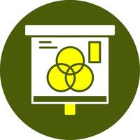 Venn Diagram Solid Two Color Circle Sample Design vector