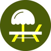 Beach chair Solid Style Two Color Circle Sample Design vector