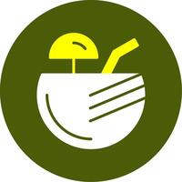 Coconut drink Solid Two Color Circle Style vector