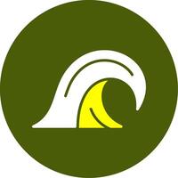 Waves Solid Two Color Circle Style vector