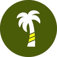 Palm tree Solid Two Color Circle Style vector