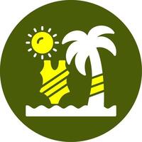Beach fashion show Solid Two Color Circle Style vector