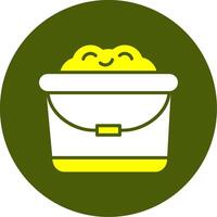 Sand bucket Solid Two Color Circle Style vector