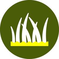 Beach grass Solid Two Color Circle Style vector