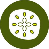 Sand dollar Solid Two Color Circle Style vector