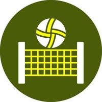 Beach volleyball Solid Style Two Color Circle Sample Design vector