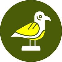 Seagull Solid Style Two Color Circle Sample Icon Design vector