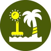 Beach cleanup Solid Two Color Circle Style vector