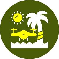 Beach drone photography Solid Two Color Circle Style vector