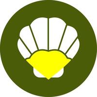 Seashell Solid Two Color Circle Style vector
