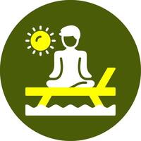 Beach yoga Solid Two Color Circle Style vector