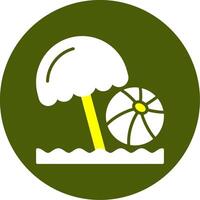 Beach volleyball Solid Two Color Circle Style vector