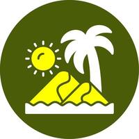 Sand dunes Solid Two Color Circle Style vector
