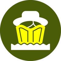 Beach reading Solid Two Color Circle Style vector