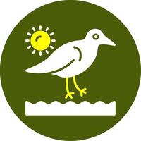 Sandpipers Solid Two Color Circle Style vector
