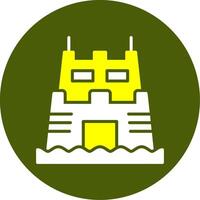 Sand castle contest Solid Two Color Circle Style vector