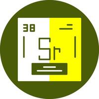 Strontium Chemical Element Glyph Two Color Circle Element Design vector