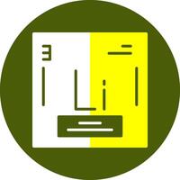 Lithium Chemical Element Glyph Two Color Circle Element Design vector