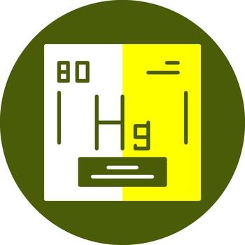 Mercury Chemical Element Glyph Two Color Circle Element Design vector