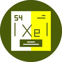 Xenon Chemical Element Glyph Two Color Circle Element Design vector