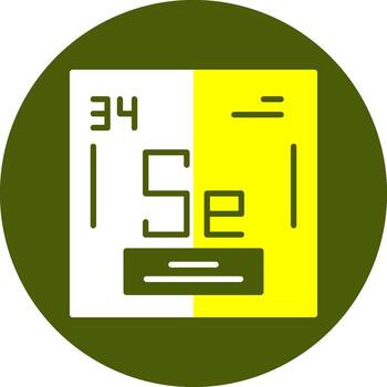 Selenium Chemical Element Glyph Two Color Circle Element Design vector