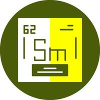 Samarium Chemical Element Glyph Two Color Circle Element Design vector
