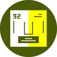 Uranium Chemical Element Glyph Two Color Circle Element Design vector