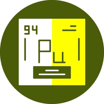 Plutonium Chemical Element Glyph Two Color Circle Element Design vector
