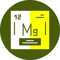 Magnesium Chemical Element Glyph Two Color Circle Element Design vector