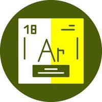 Argon Chemical Element Glyph Two Color Circle Element Design vector