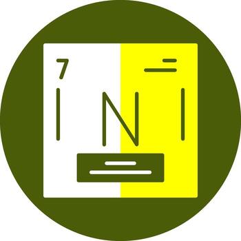 Nitrogen Chemical Element Glyph Two Color Circle Element Design vector