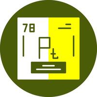 Platinum Chemical Element Glyph Two Color Circle Element Design vector