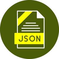 JSON Format Glyph Two Color Style Sample Icon vector