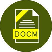 DOCM Format Glyph Two Color Style Sample Icon vector