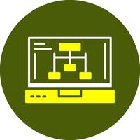 Network Glyph Two Color Style Sample Icon vector