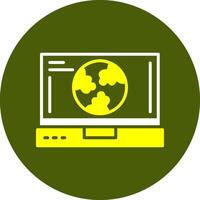 Earth Glyph Two Color Style Sample Icon vector