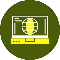 Globe Glyph Two Color Style Sample Icon vector