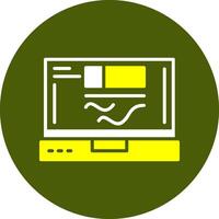 Analytics Glyph Two Color Style Sample Icon vector